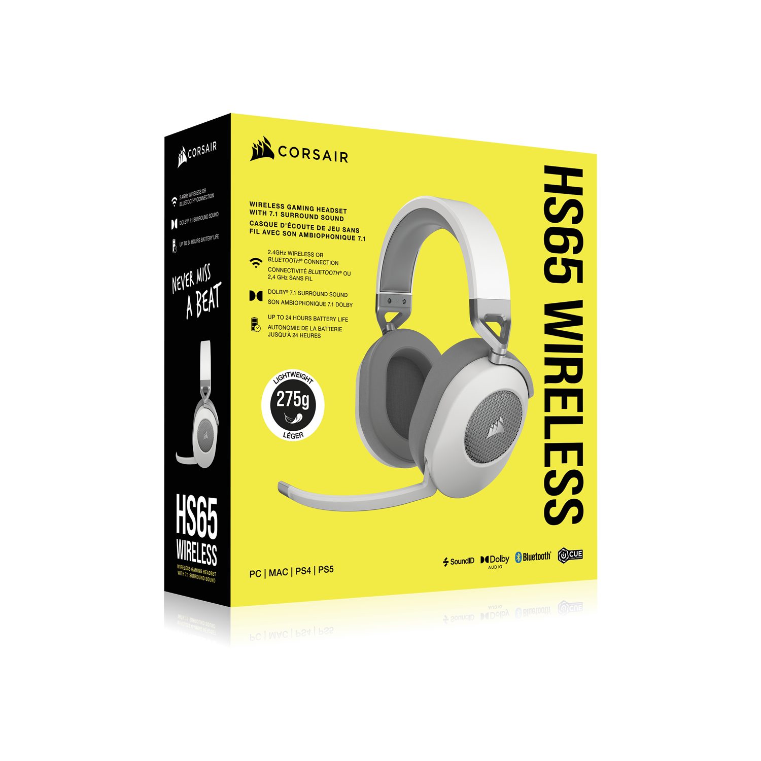 Corsair HS65 Wireless Wireless) Bluetooth, Weiß Gaming-Headset (A2DP 