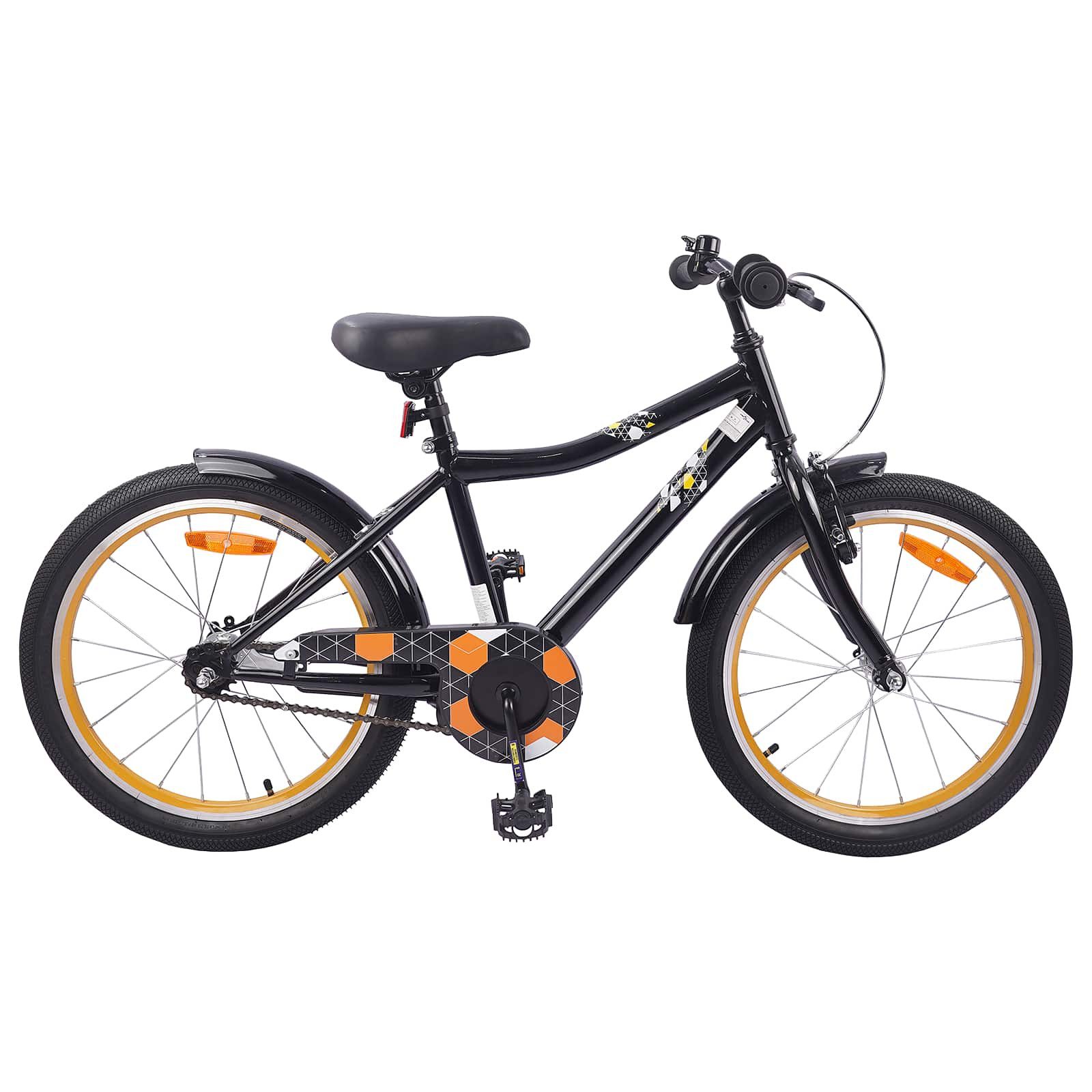 vidaXL Kinderfahrrad 137 x 54 x 79 cm Kinderfahrrad 20 Zoll für 6-11 Jahre alt Schwarz