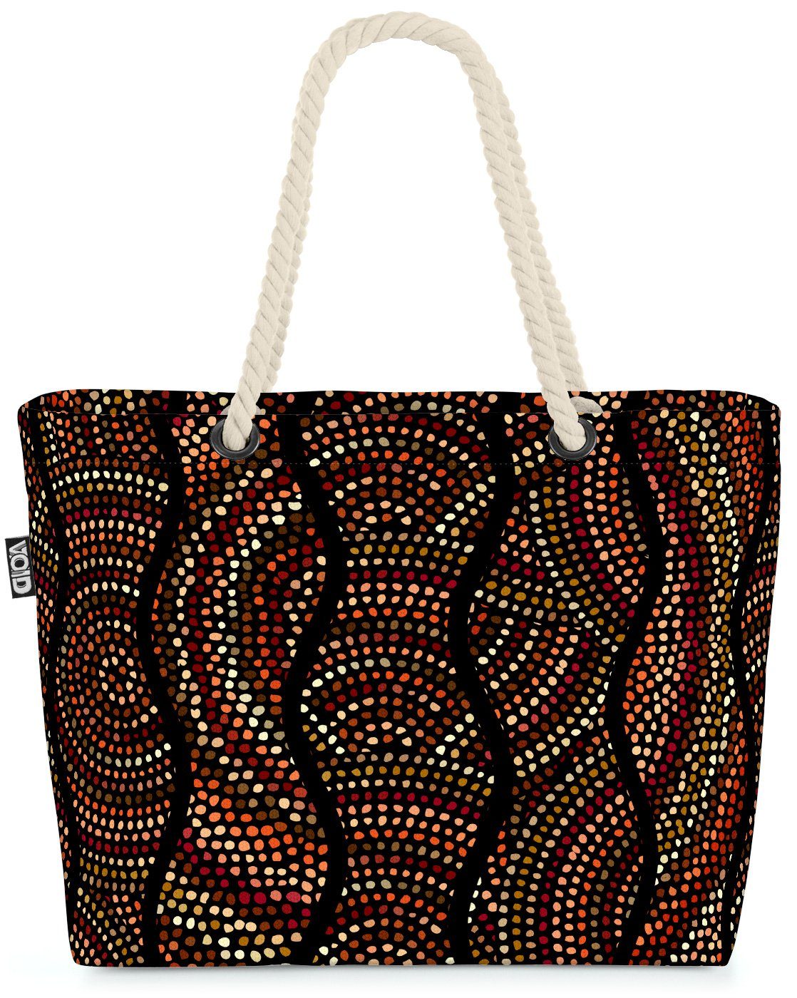 Beach Orange Indien Muster Muster Dschungel (1-tlg), Bag VOID Ethno Strandtasche mediterran Ethno Keramik