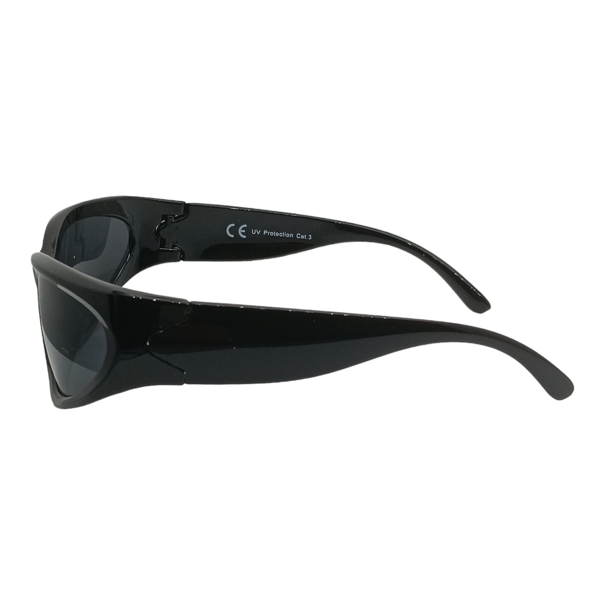 LUXXADA Sonnenbrille (Sportbrille schnelle Brille in Schwarz Black Edition mit Outdoor Hardcase) Ovale Gläser Schwarz Getönt