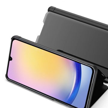 FITSU Handyhülle Spiegel Hülle für Samsung Galaxy A25 5G Handytasche 6,5 Zoll, Schlanke Klapphülle, elegantes Flipcase, Handyhülle mit Standfunktion