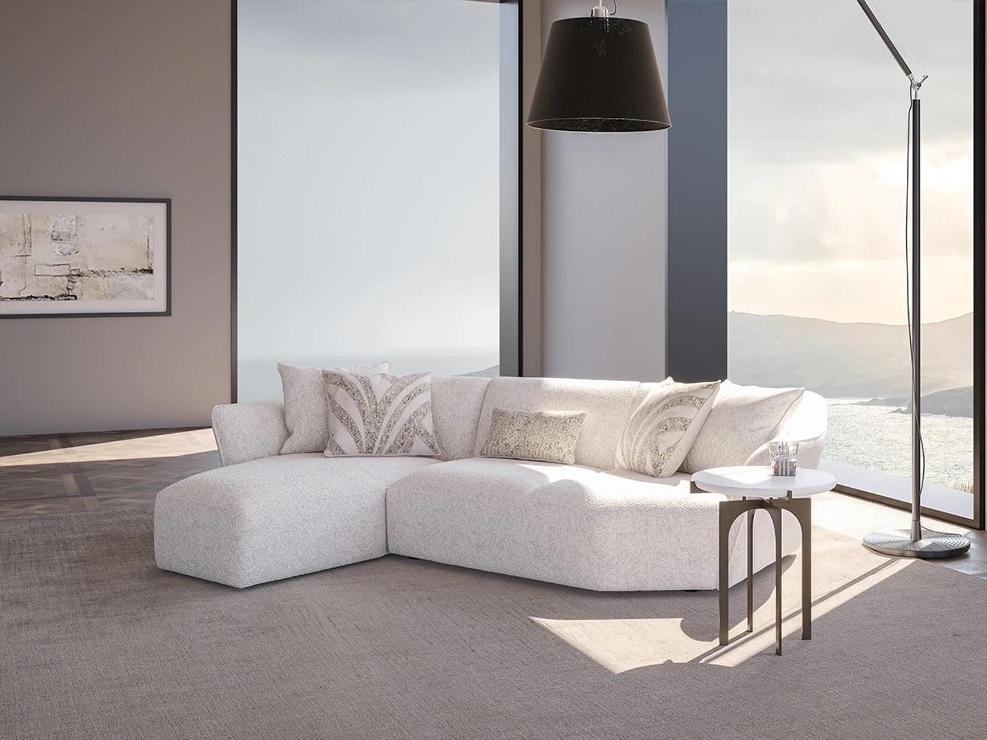 Xlmoebel Ecksofa Modernes weißes Ecksofa für das Wohnzimmer von einem ...