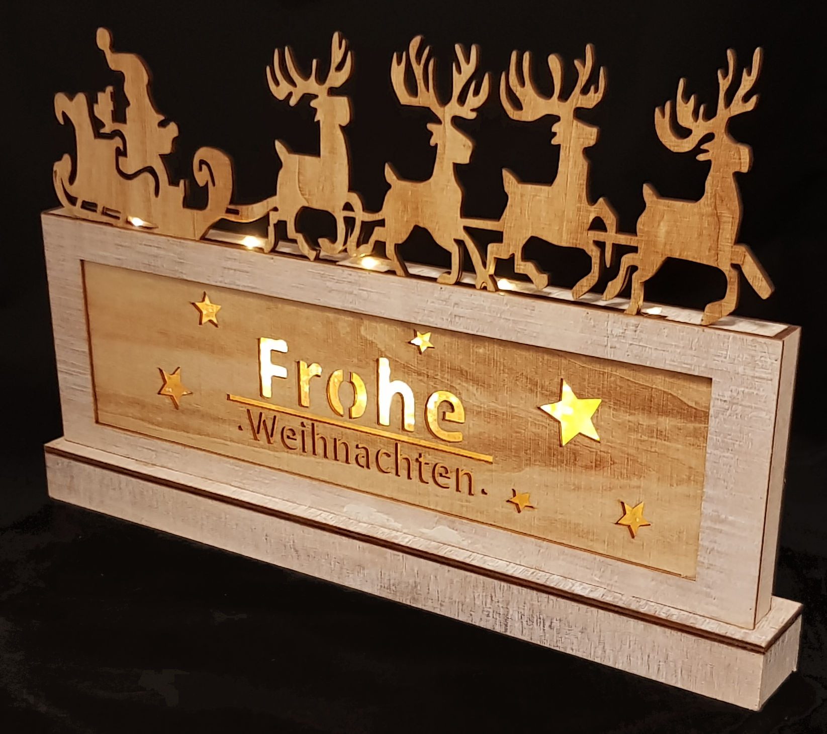 Spetebo LED-Dekofigur Holz Deko Leuchte, Weihnachtsdekoration, Fensterdeko günstig online kaufen