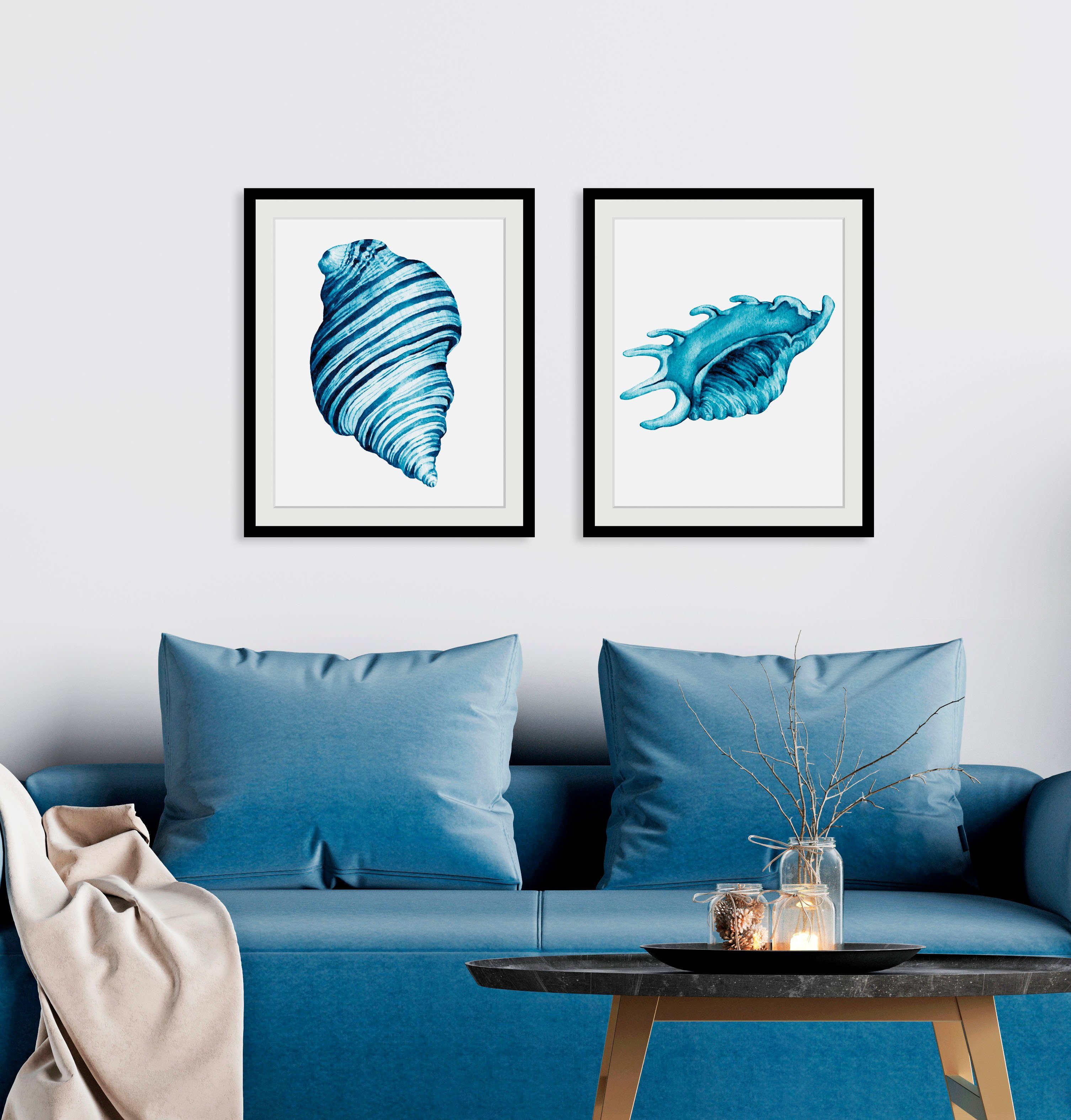 queence Bild Ralf, Kunst, Meer, Wassertiere (1 St), HD Premium Poster-Druck inkl. Holzrahmen