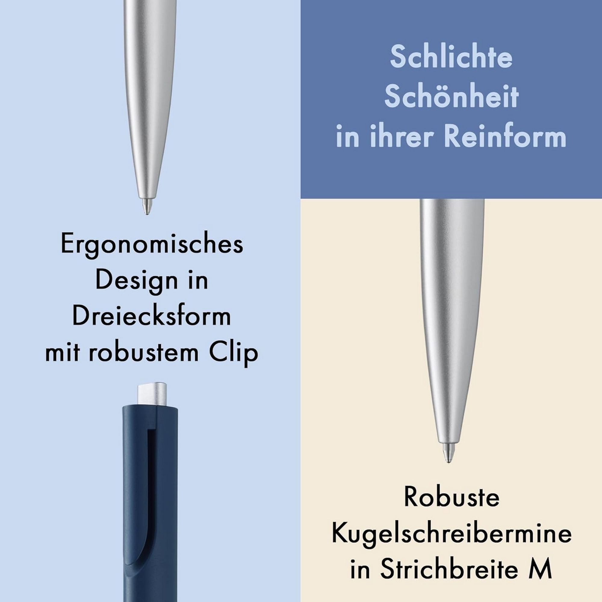 LAMY Kugelschreiber LAMY noto blue-silver Kugelschreiber Griff Alu Gehäuse leicht Großraum