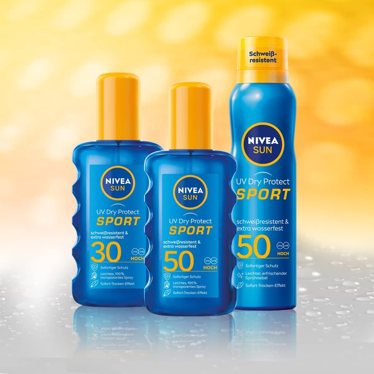Nivea Sonnenschutzspray UV Dry Protect SPORT transparentes Sonnenschutz Spray LSF 50, 200 ml, 1-tlg.