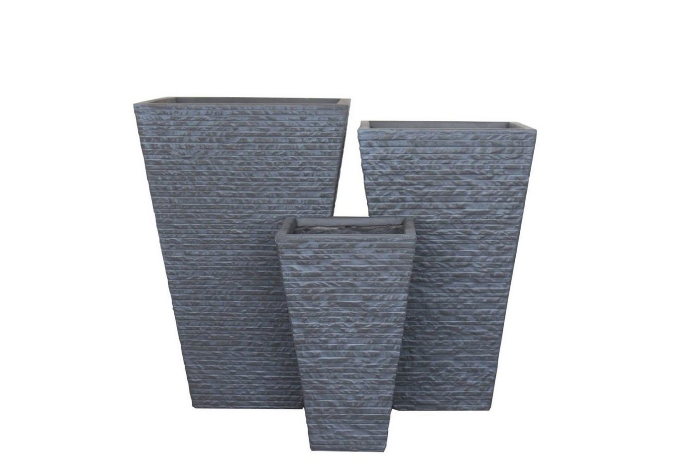 Thumbnail - tegawo Blumenkasten Brickstone Klinkeroptik, Vase dunkelgrau mit Abflussloch