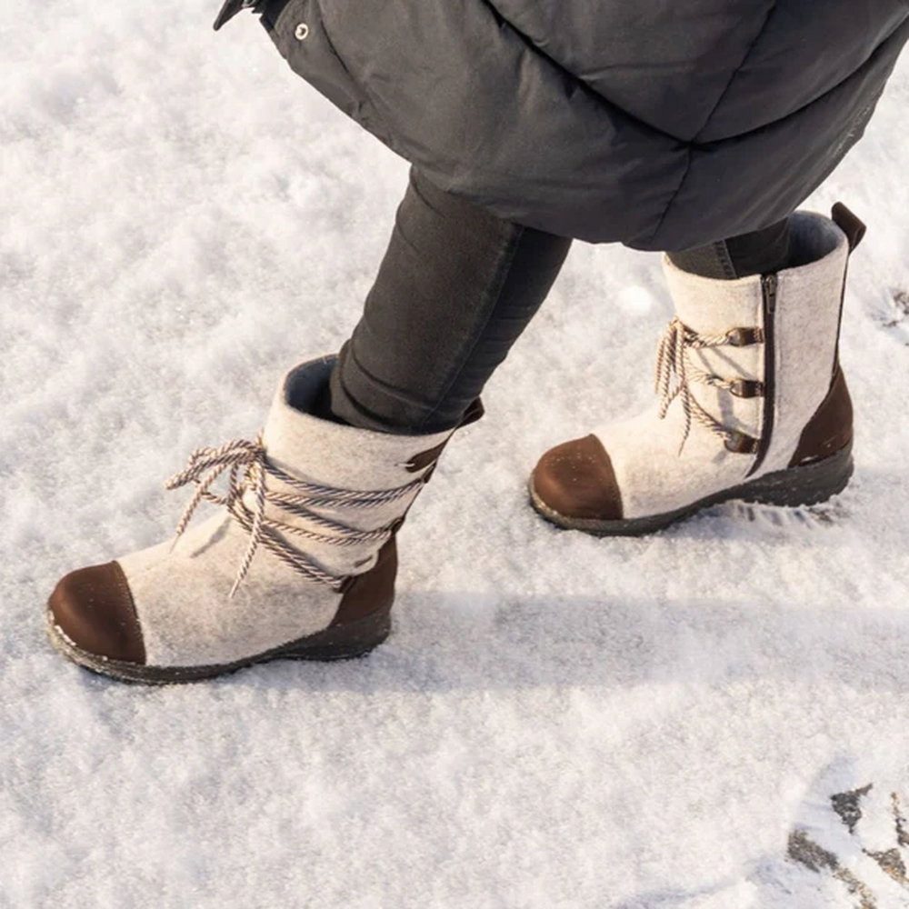 Pomar Koli GTX (Filzstiefel, wasserdicht, breit, extrem warm) hellgrau Damen Winterstiefel