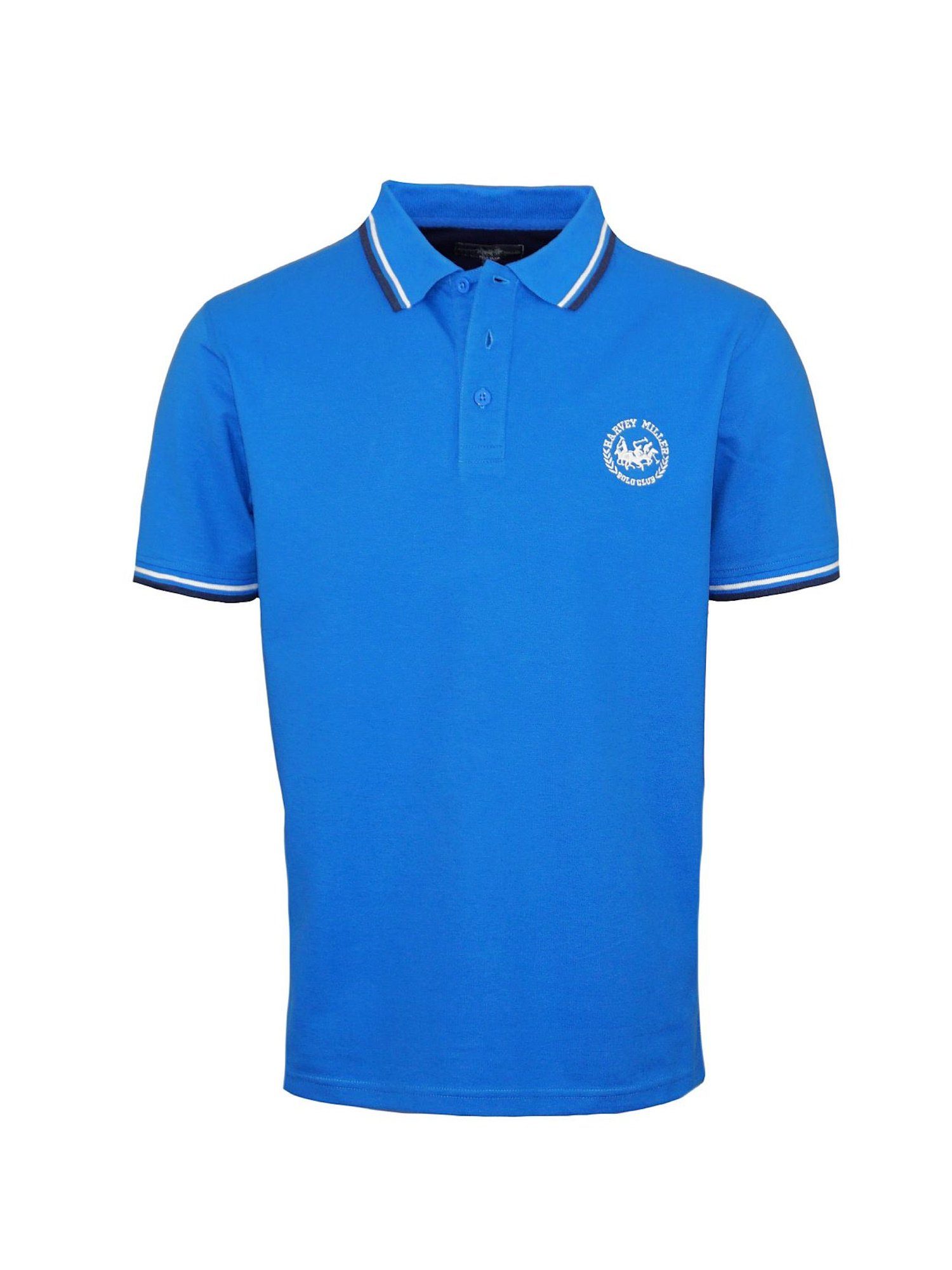 Fashion Polo blau Harvey Poloshirt Kurzarm Miller Poloshirt Polohemd Shirt