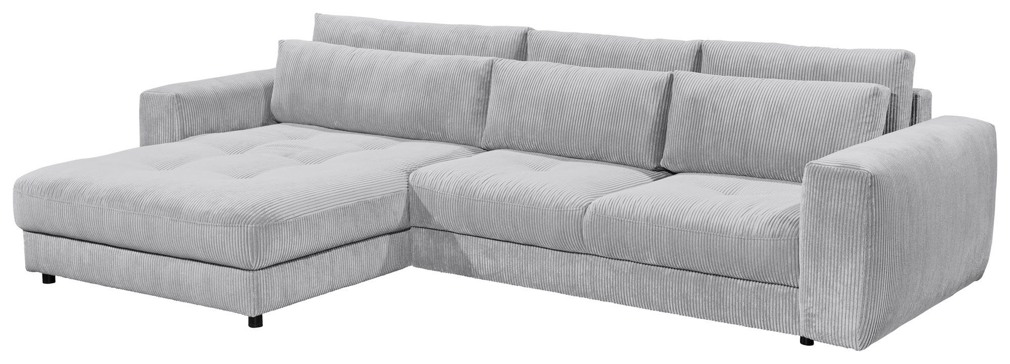 ED EXCITING DESIGN Ecksofa Barura L-Form, mit 3 Nierenkissen