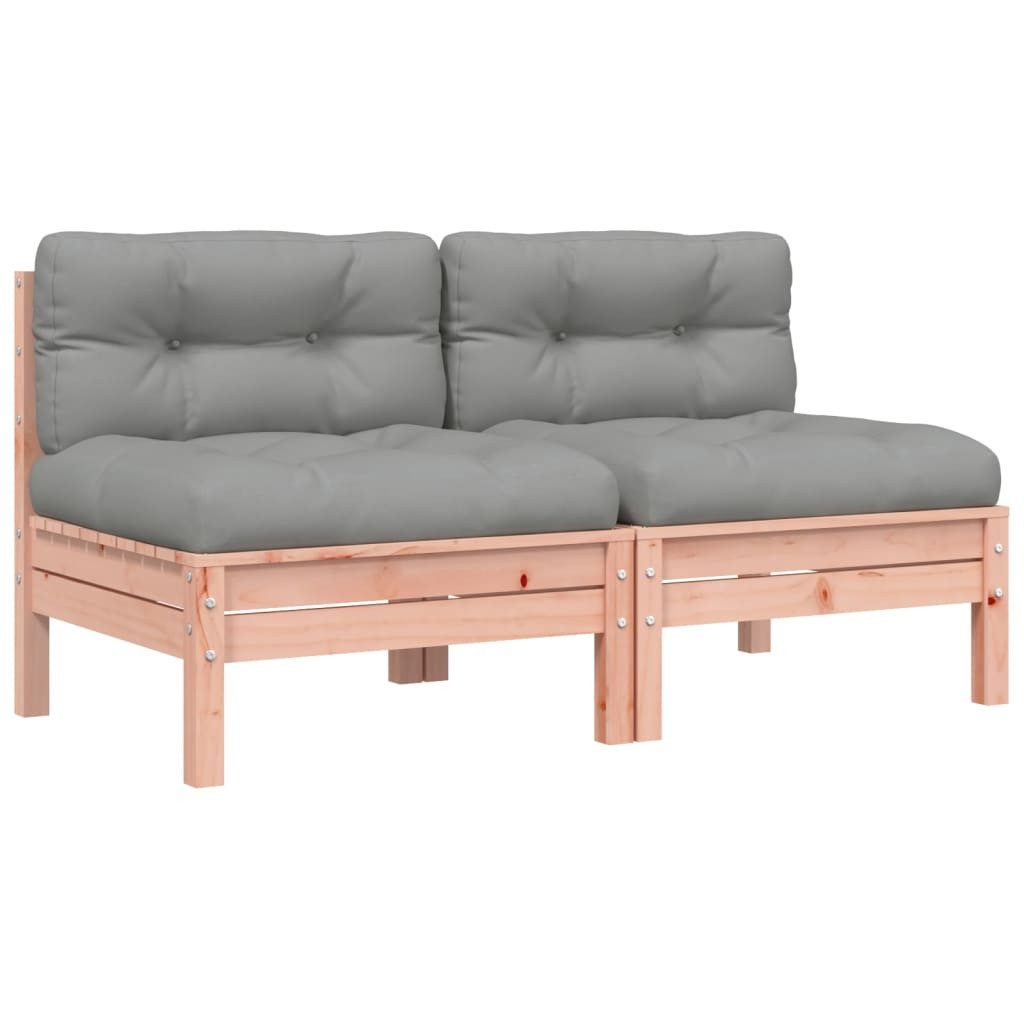 vidaXL Sofa, Gartensofa ohne Armlehnen mit Kissen 2Stk. Massivholz Douglasie