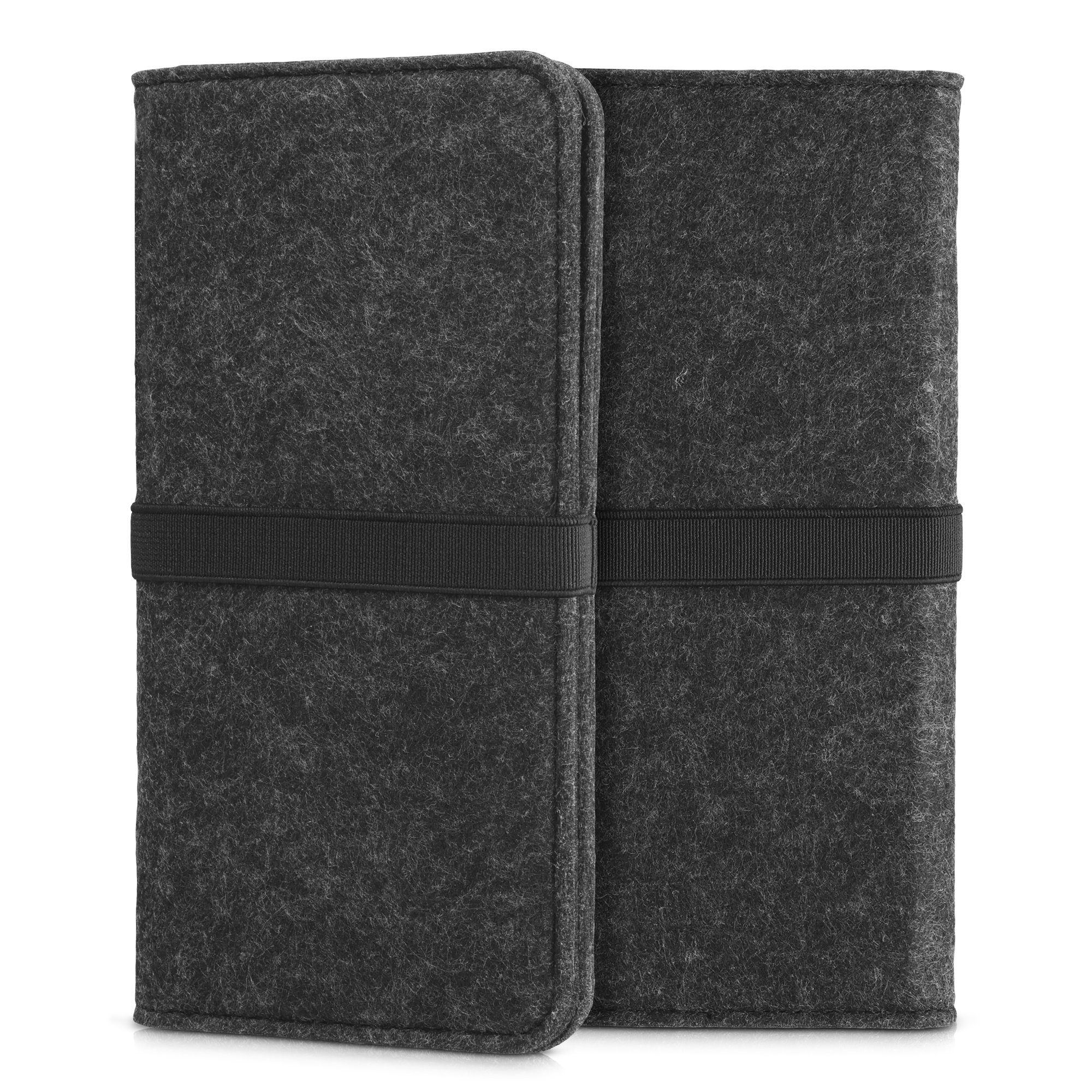 kwmobile Handytasche Filz Tasche für Smartphones (1-tlg), mit Gummiband - Handy Filztasche Schutztasche - 17,2 x 8 cm