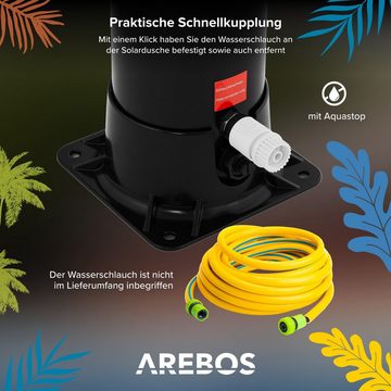 Arebos Solardusche 40 L, inkl. Abdeckhaube, mit integriertem Thermometer (Schwarz, Stück)