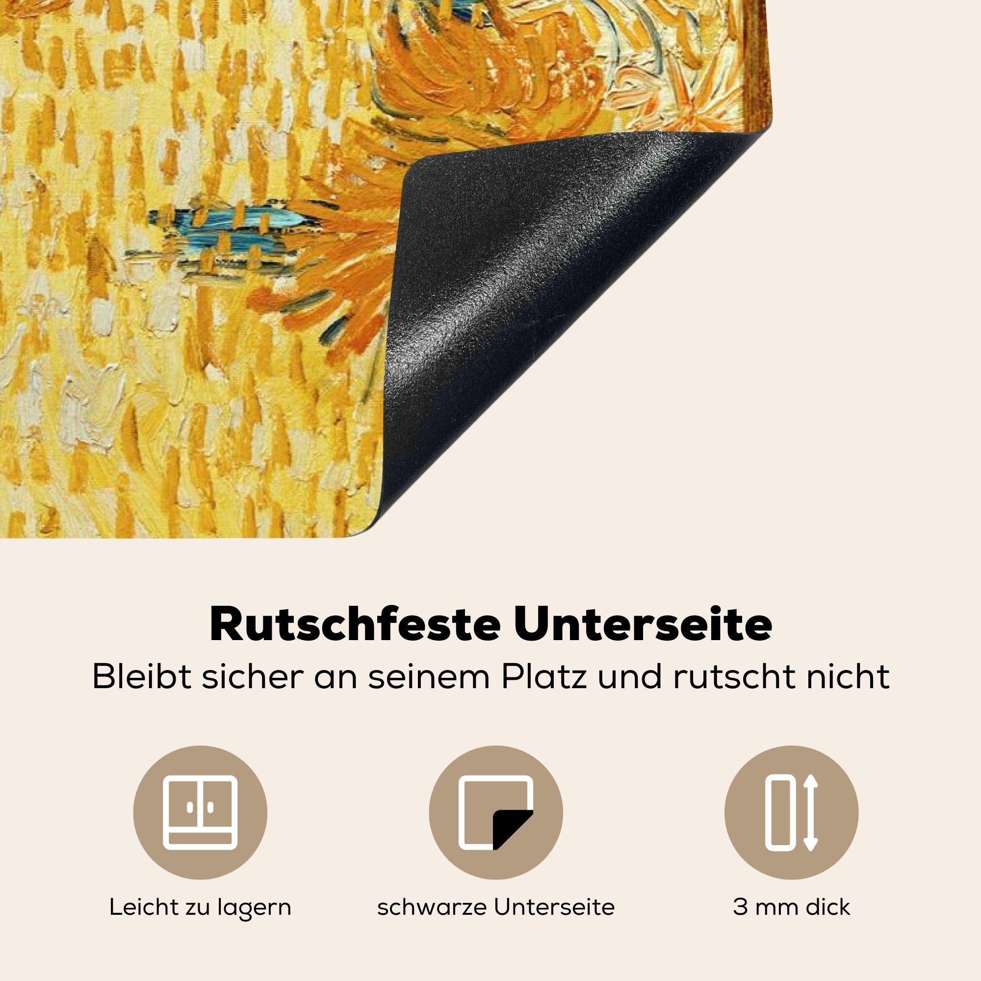 Herdblende-/Abdeckplatte (1 für Provence tlg), Schutz 81x52 in Ceranfeldabdeckung Vincent Gogh, MuchoWow Vinyl, cm, der Induktionskochfeld - van küche, die Weinlese
