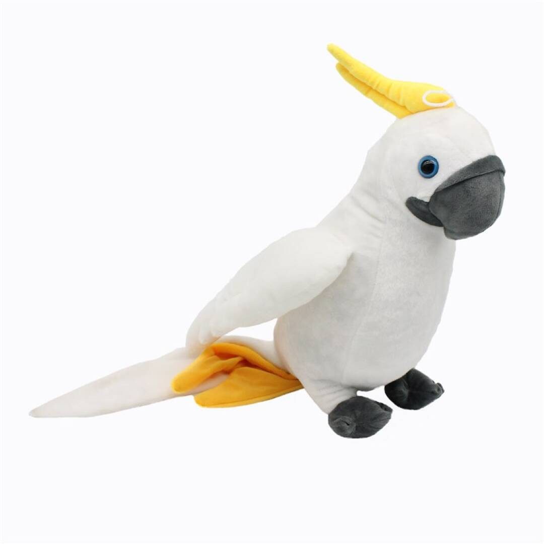 Plüschfigur Kakadu Kuscheltier Papagei - 20 cm Plüschtier weiches Stofftier