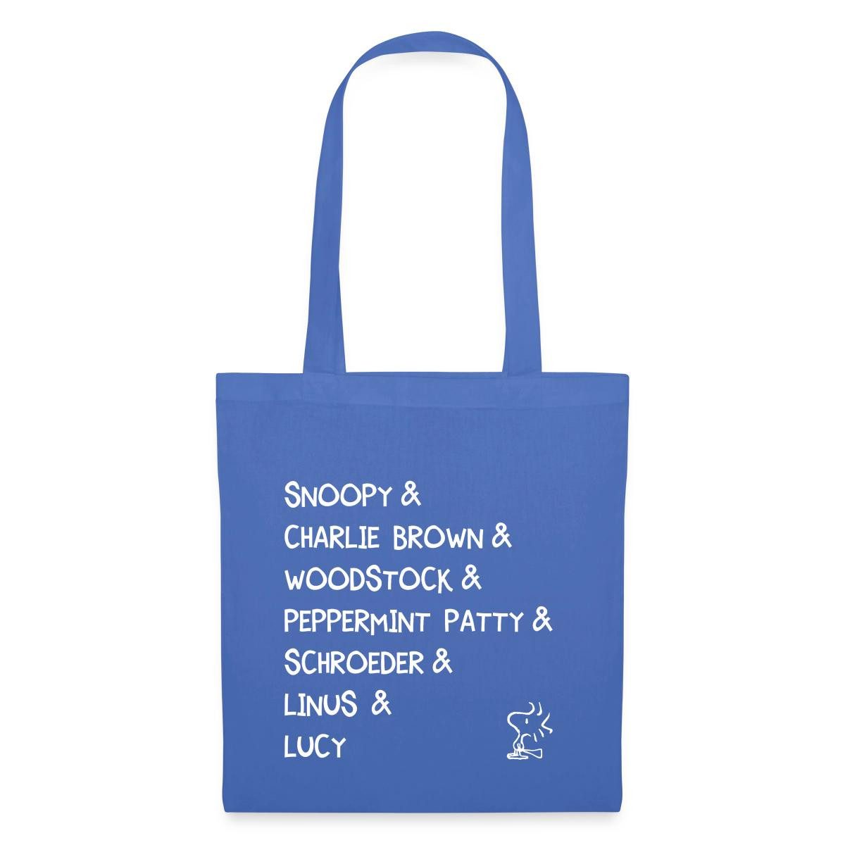 Spreadshirt Henkeltasche Peanuts Snoopy & Charlie Brown & Woodstock Charaktere Stoffbeutel (1-tlg)
