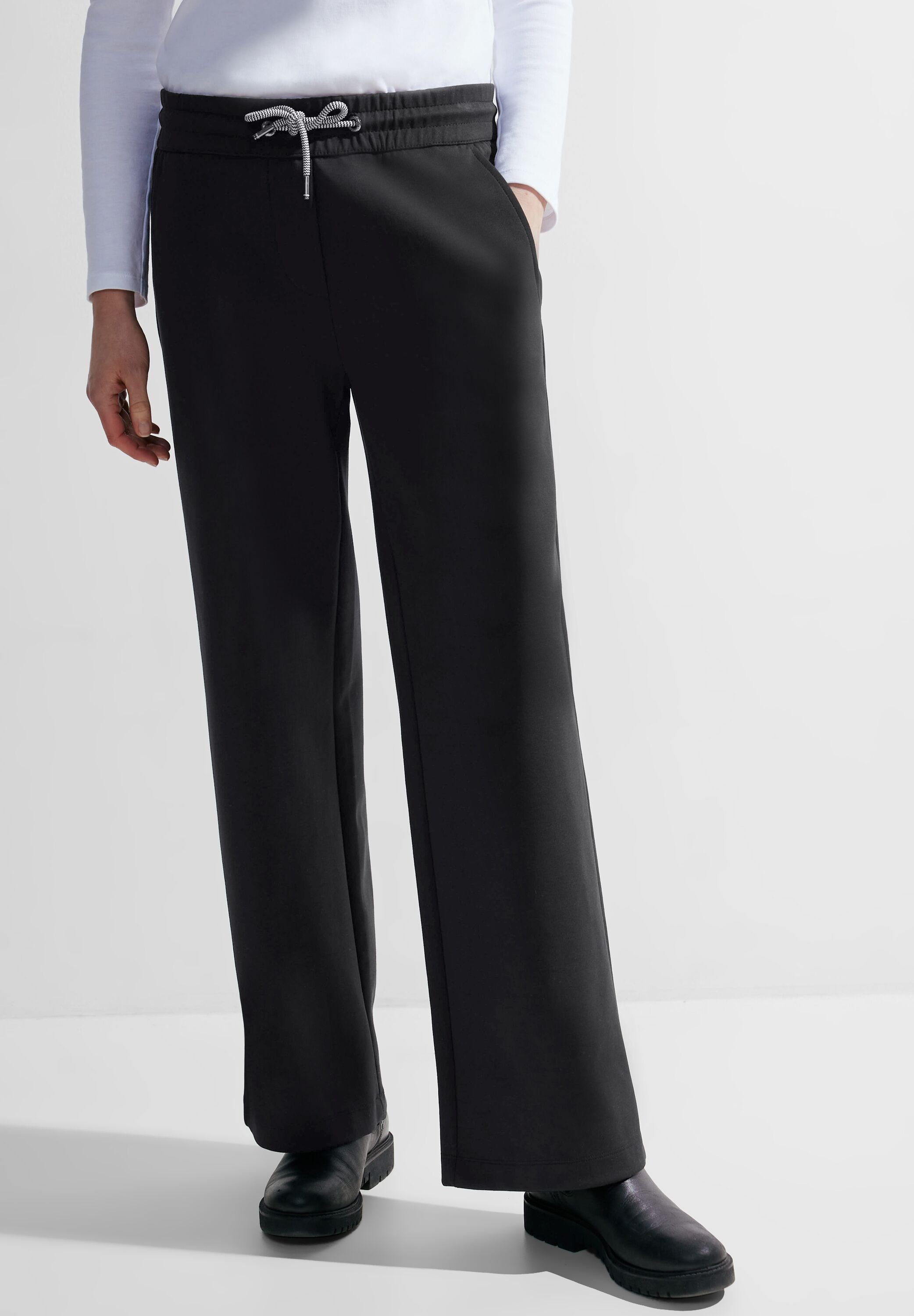 Cecil Culotte Style Neele Solid im Loose Fit black