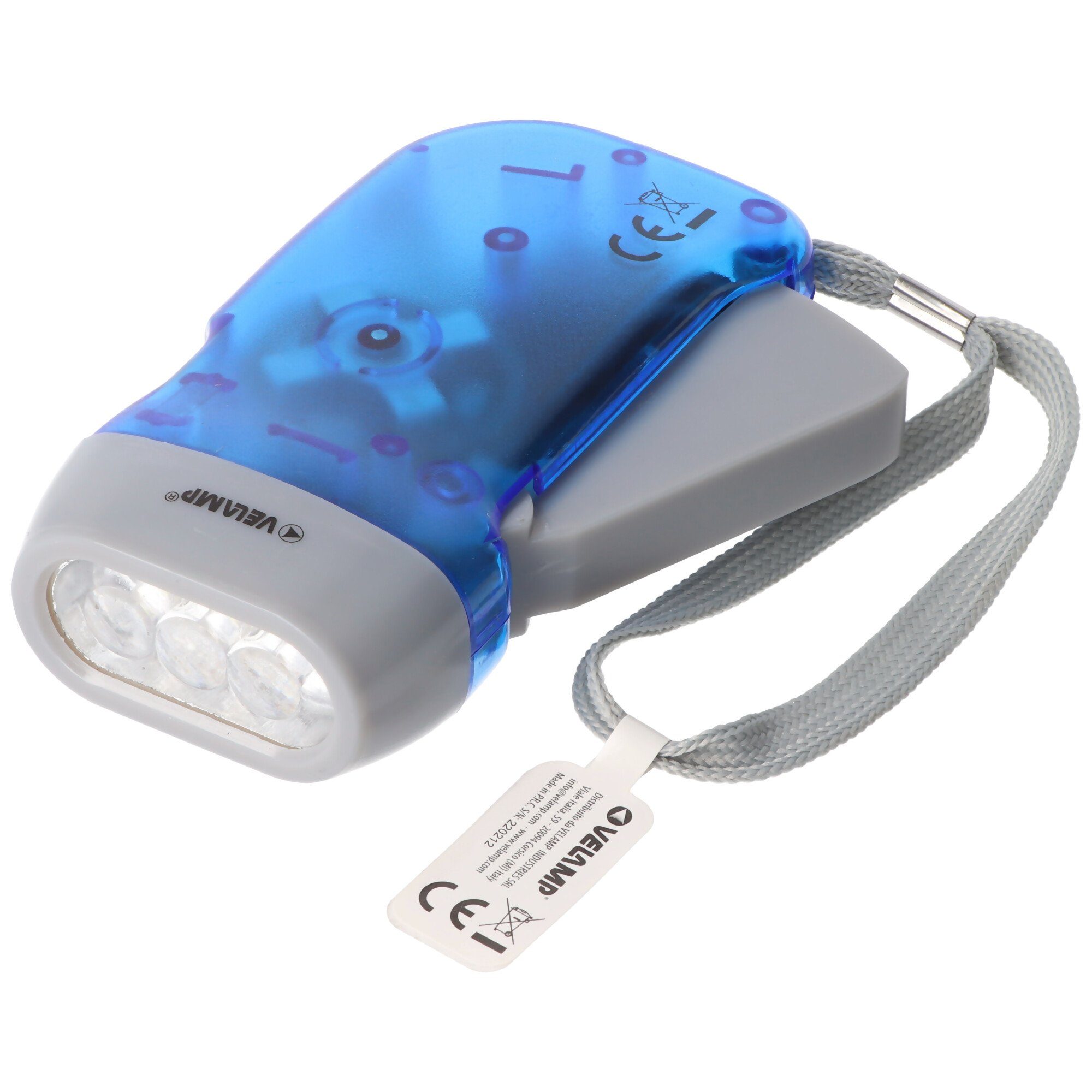 Ant LED und mit Taschenlampe Velamp Taschenlampe Dynamo Blau 3fach Gelb, LED wiederaufladbar,