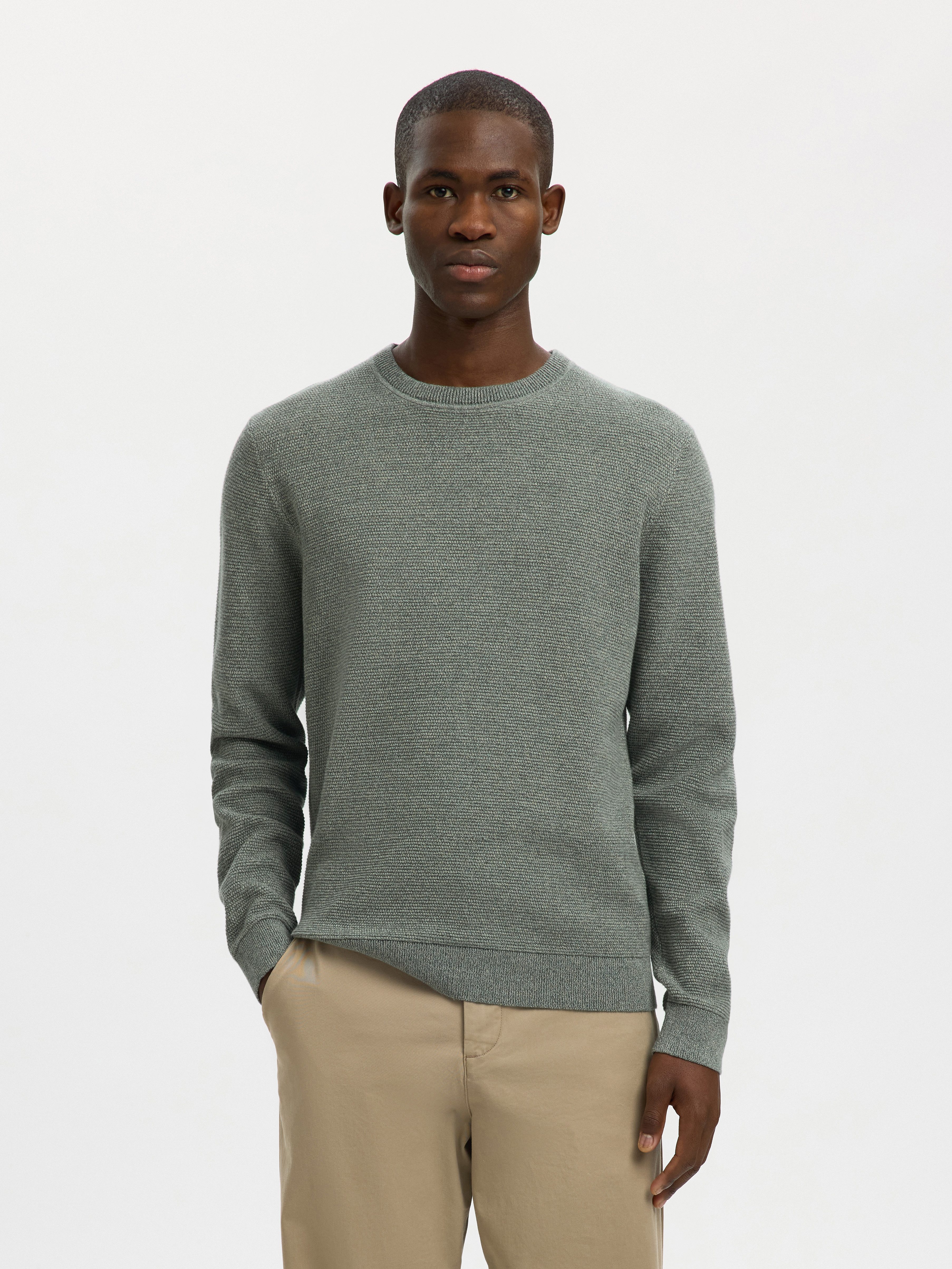 Rundhalspullover SLHROSS LS KNIT STRUCTURE CREW NECK NOOS
