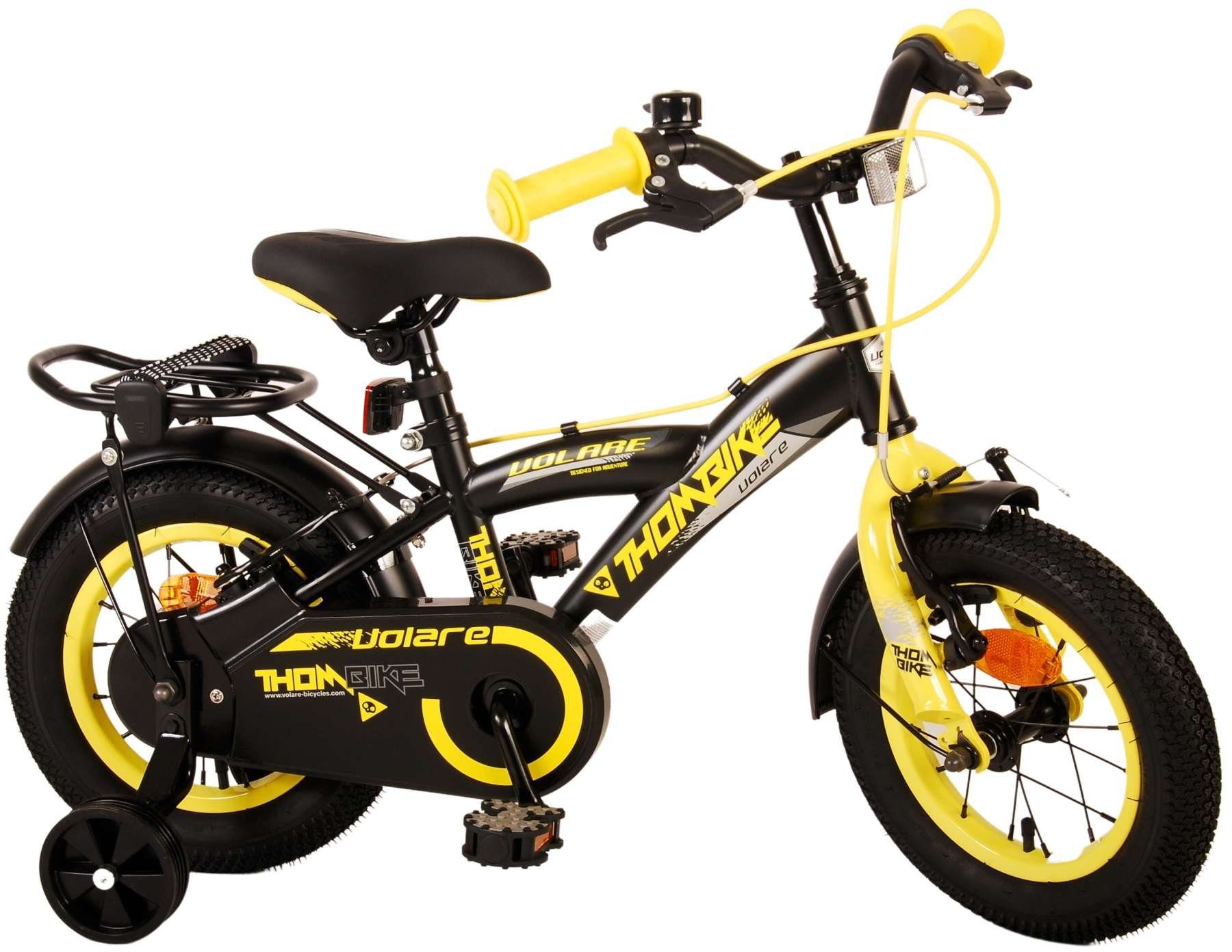 Zoll Fahrrad mit Sicherheitsgriffe), (Jungs Klingeln - und mit Rutschfeste Stützrädern Volare Zoll TPFSports - 12 Schwarz Gang, Kinderfahrrad Fahrrad Kinder Thombike 2x 1 12 Handbremse,