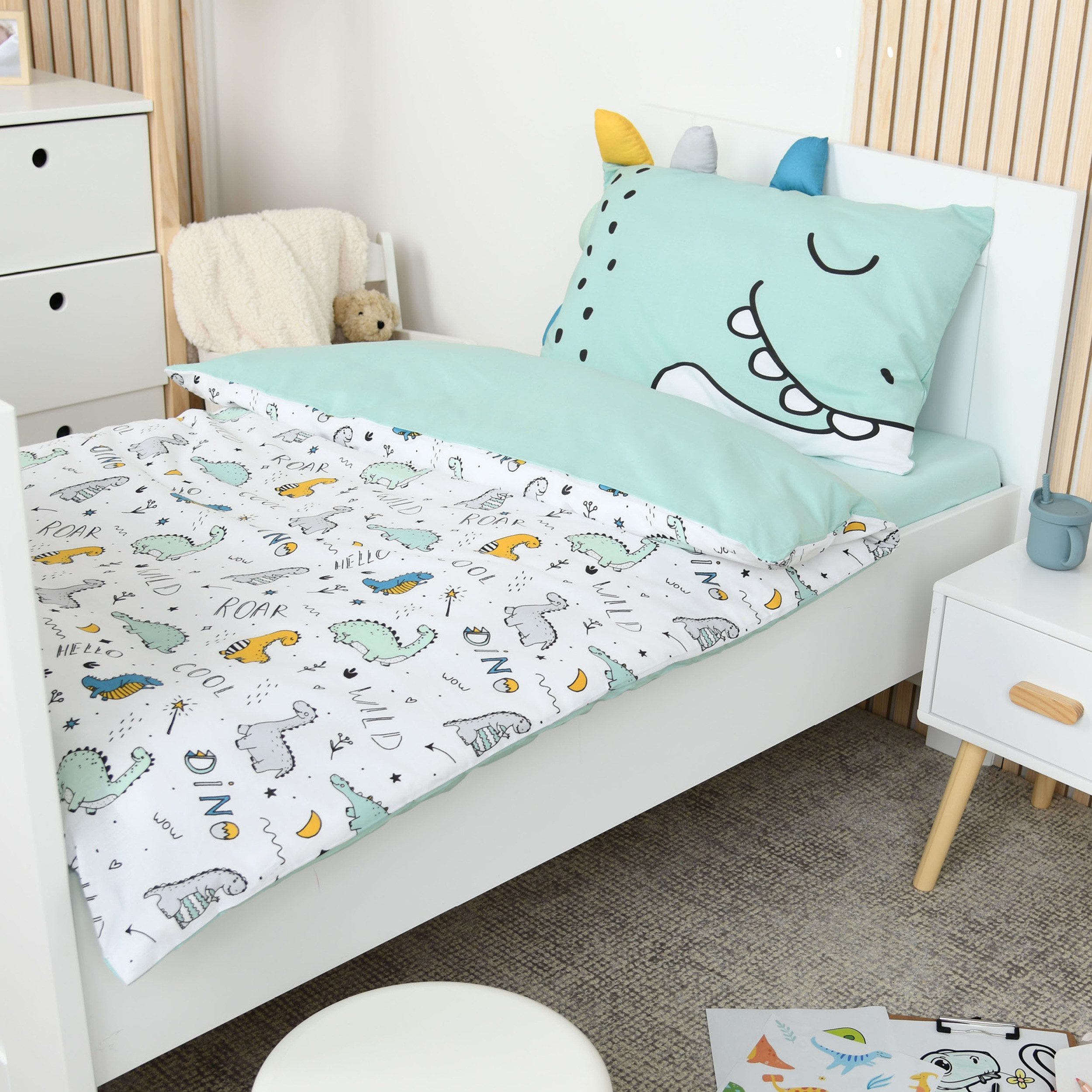 Familando Babybettwäsche Dinosaurier 100x135 40x60 cm aus 100% Baumwolle mi günstig online kaufen