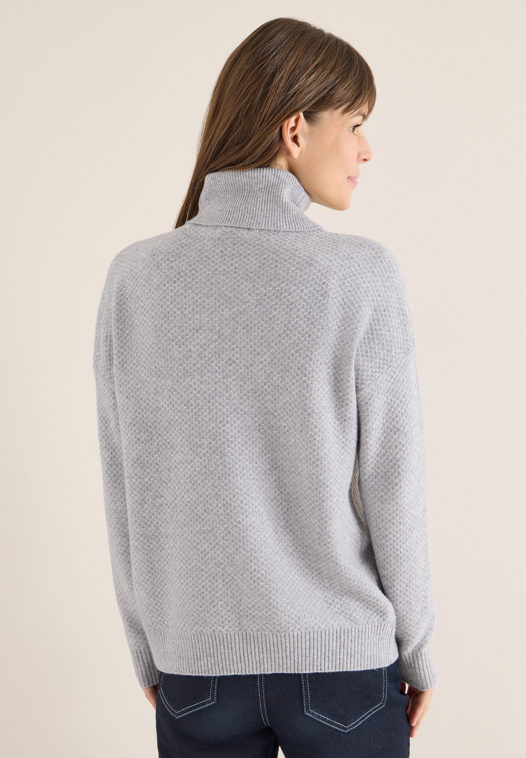 CECIL Rollkragenpullover aus Baumwolle mit Stretchanteil