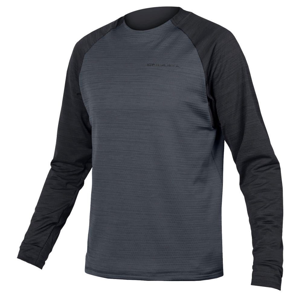 Endura Funktionsshirt Endura SingleTrack Fleece Langarmtrikot, Schwarz, XL - atmungsaktives