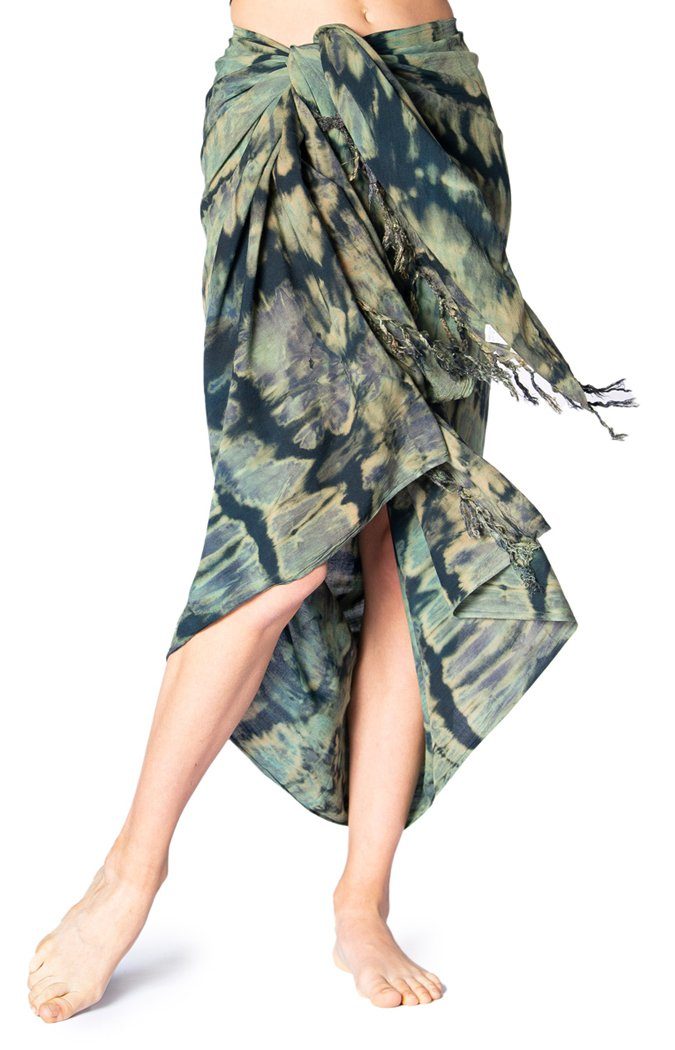 PANASIAM Pareo Sarong TieDye Design aus leichter Viskose Strandtuch Wrap, S günstig online kaufen