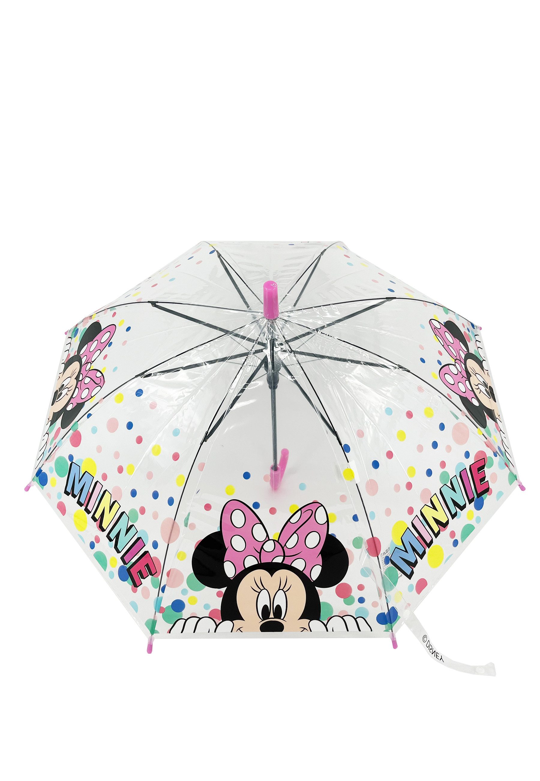 Disney Minnie Mouse Stockregenschirm Kinder Regenschirm weiß bunt Punkte 82 cm, windfest