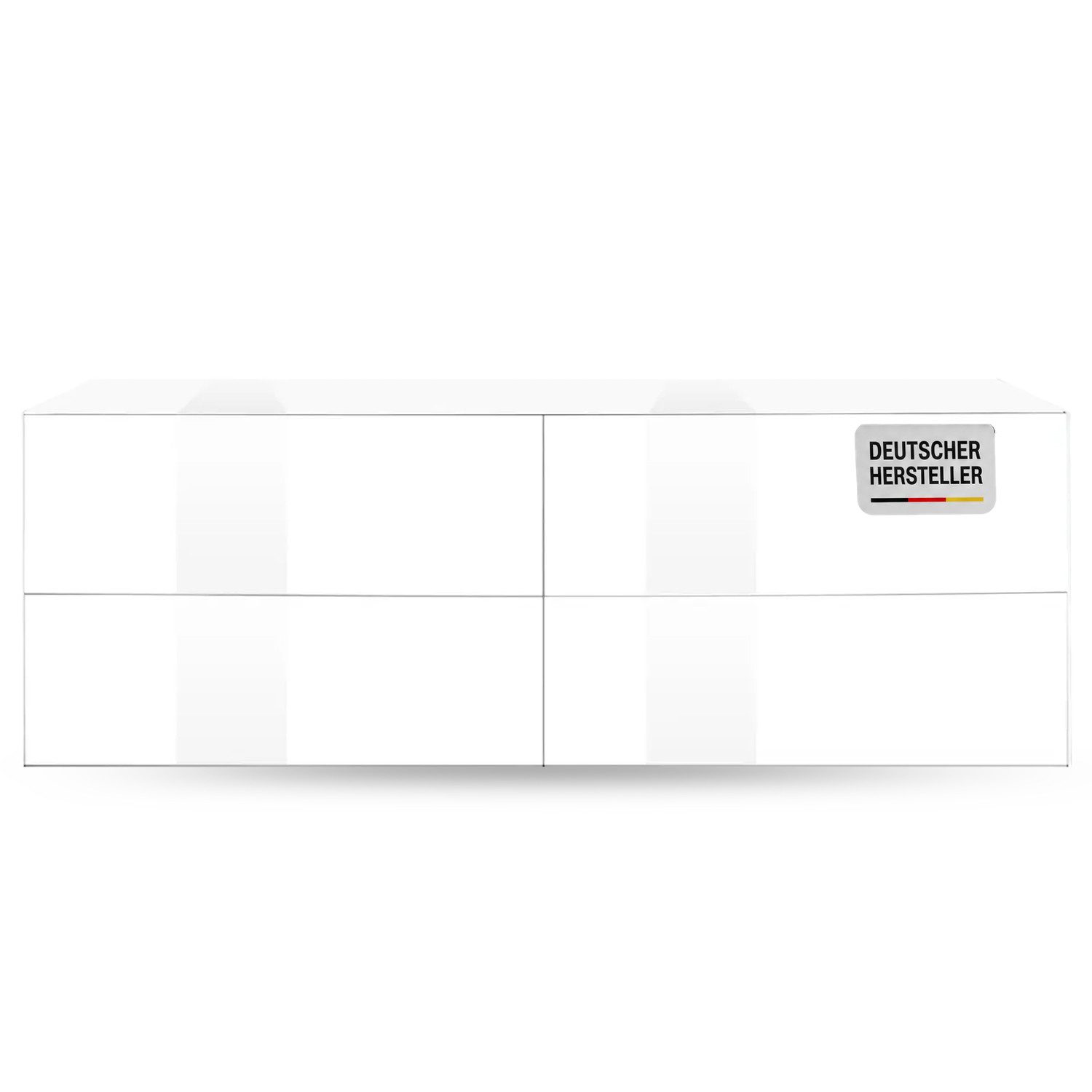 Storado Lowboard Colors 181×63×42cm, Lowboard mit 2 Klappen, Farbe wählbar, Glasfronten und Push-to-open für eine moderne, grifflose Optik