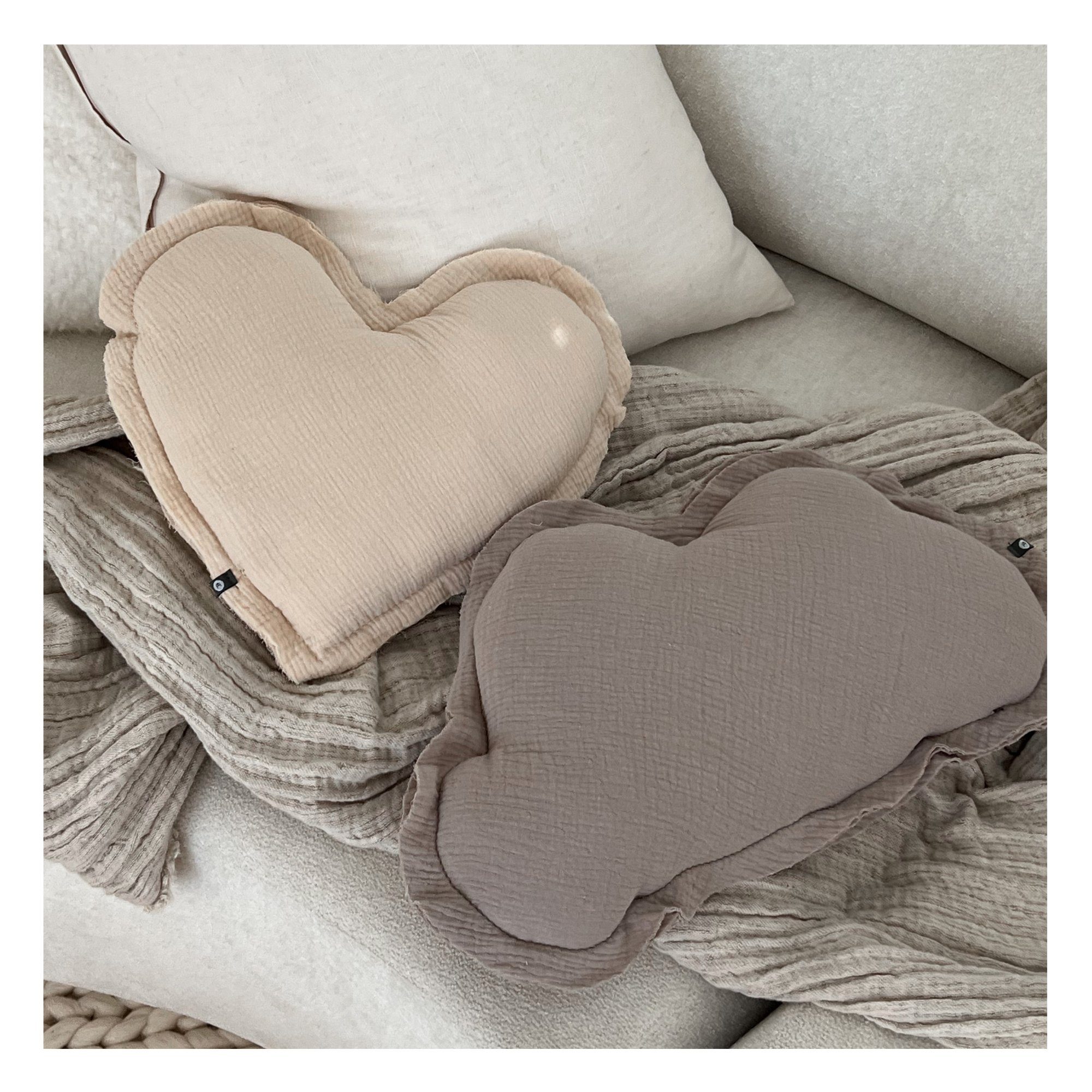 von Herzen Babykissen Musselinkissen Kinderkissen Kuschelkissen "Wolke" aus 100% Baumwolle, handgenäht