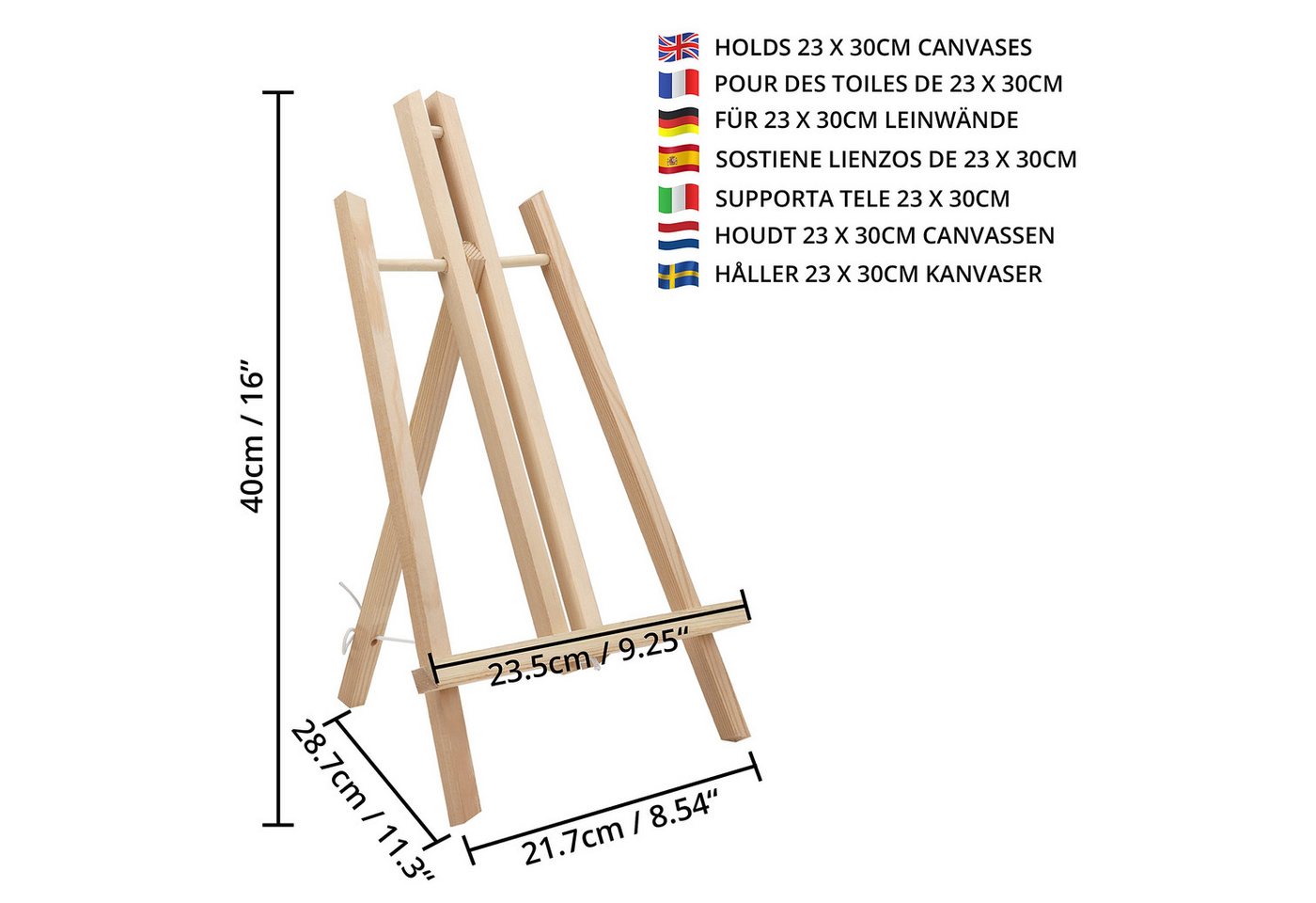 Thumbnail - Belle Vous Atelierstaffelei Holz Staffelei Set für Leinwandpräsentation (4 Stück)