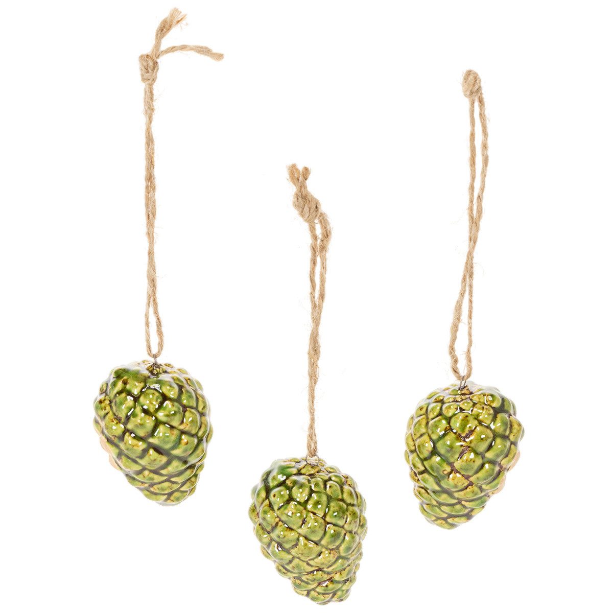 Florists Products Streudeko Keramik Zapfen Anhänger für Herbstdekoration und DIY Ideen, 3 Stück