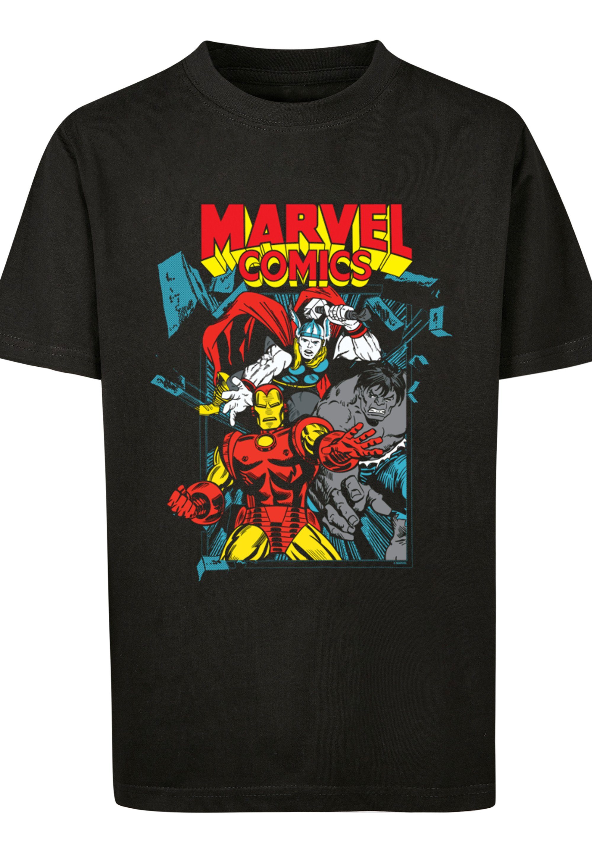 Comics T-Shirt 'Marvel Print Merch,Jungen,Mädchen,Logo Pose' T-Shirt Kinder,Premium F4NT4STIC Trio Unisex