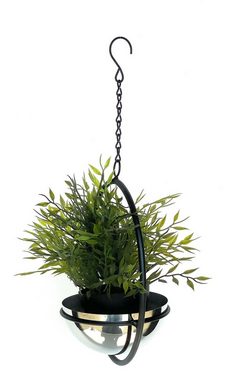 DanDiBo Blumenampel Blumenampel Innen Metall Wand Hängepflanzen 43-78 cm mit Topf Silber