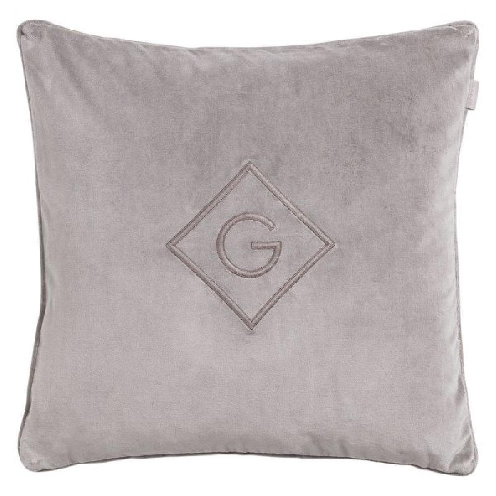 Kissenhülle Gant Home Подушки Velvet G Cushion Samtkissen Elephant Grey (50x50cm), Gant