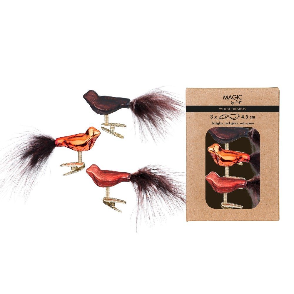 MAGIC by Inge Christbaumschmuck, Christbaumschmuck Vögel auf Clip 4,5cm Gla günstig online kaufen