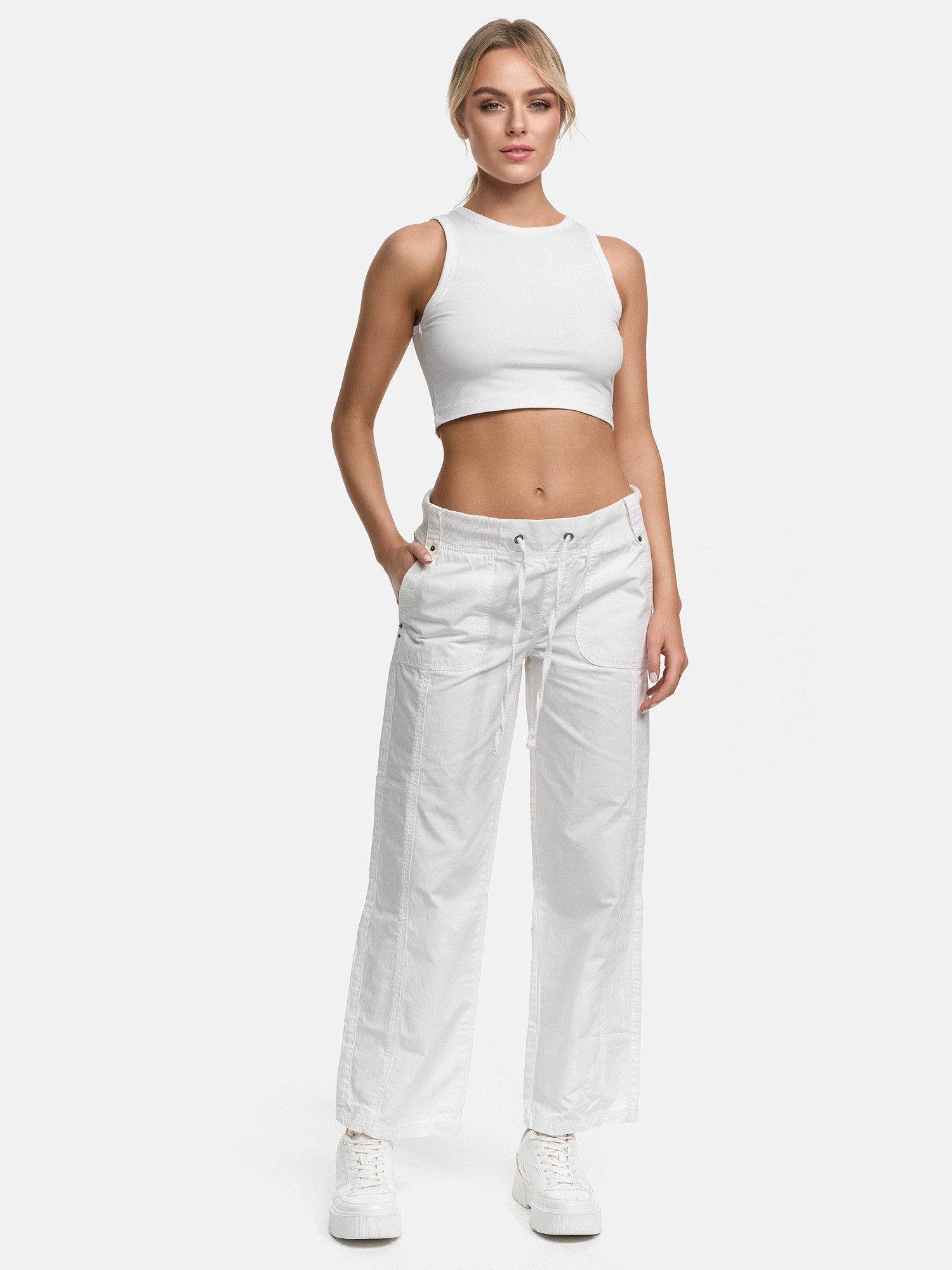 Tazzio Stoffhose Straight Fit F601 Wide Leg Hose mit Kordelzug günstig online kaufen