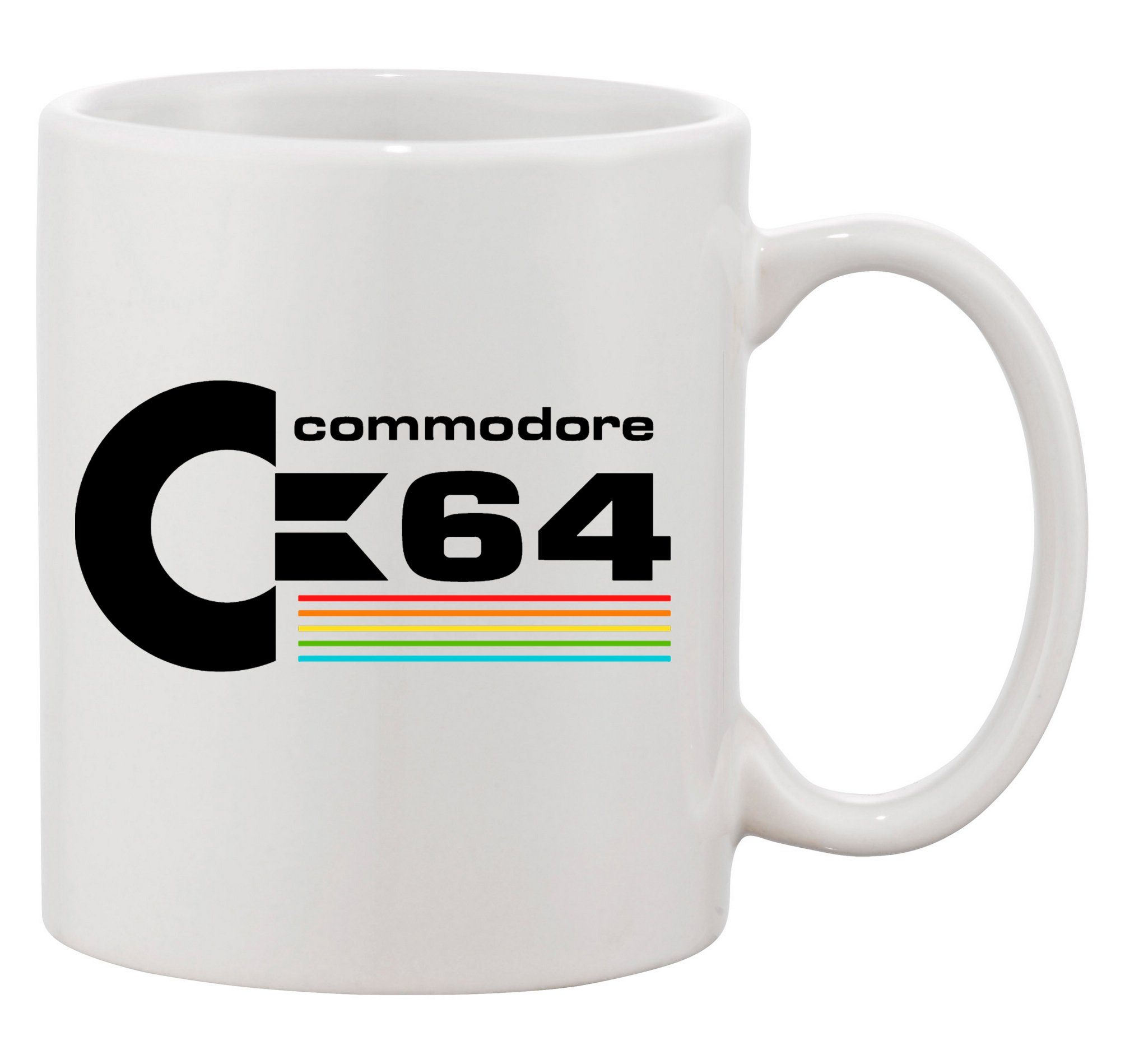 Blondie & Brownie Tasse Commodore 64 Konsole Amige Nintendo in Schwarz und weiß, Keramik