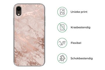 MuchoWow Handyhülle Marmor - Rosa - Luxus - Marmoroptik - Glitzer - Design, Handyhülle Apple iPhone XR, Smartphone-Bumper, Print, Handy