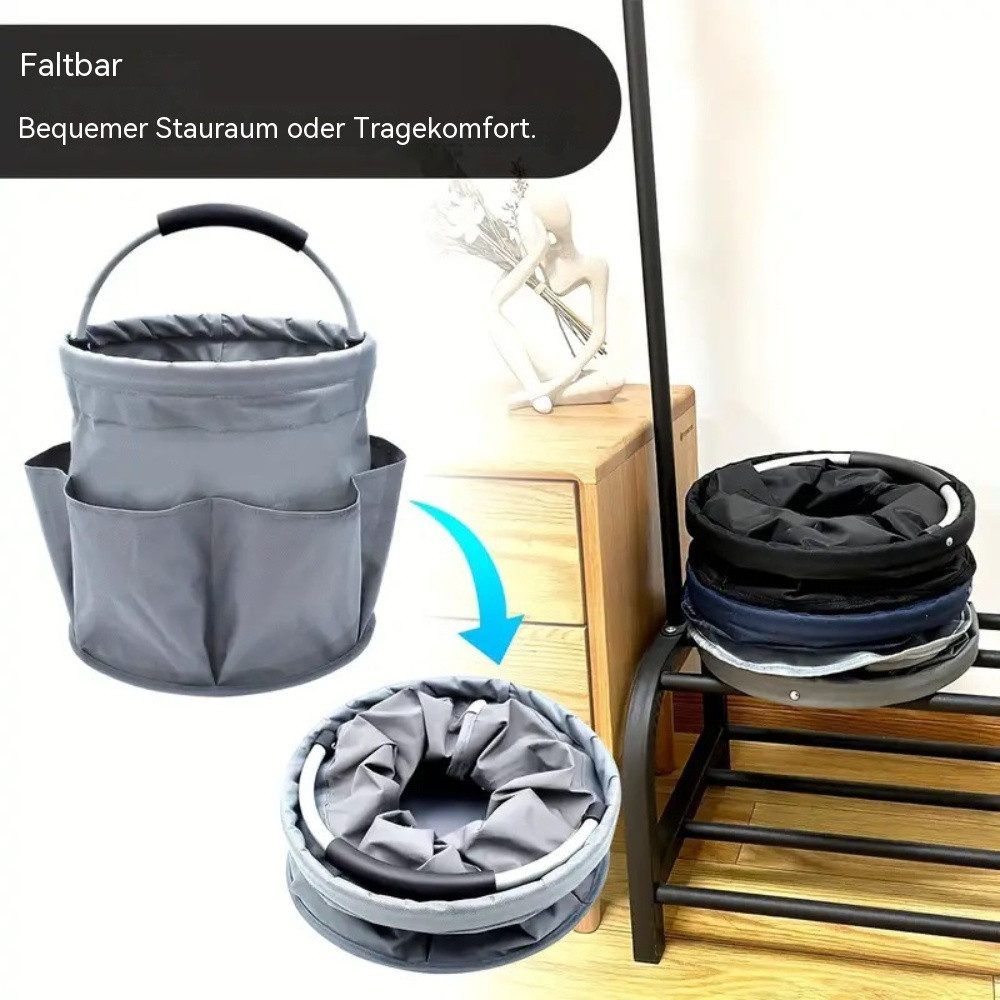 Blusmart Aufbewahrungskorb Tragbarer Gartentasche mit 6 Fächern (mit Griff, Werkzeugtasche, 17L große Aufbewahrungstasche), Für Autowäsche und Angeln, Gärten, Camping, Falteimer