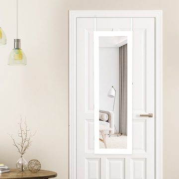 COSTWAY Schmuckschrank mit Spiegel, abschließbar, Tür-/Wandmontage, 37x120cm