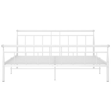 furnicato Bett Bettgestell Weiß Metall 160x200 cm