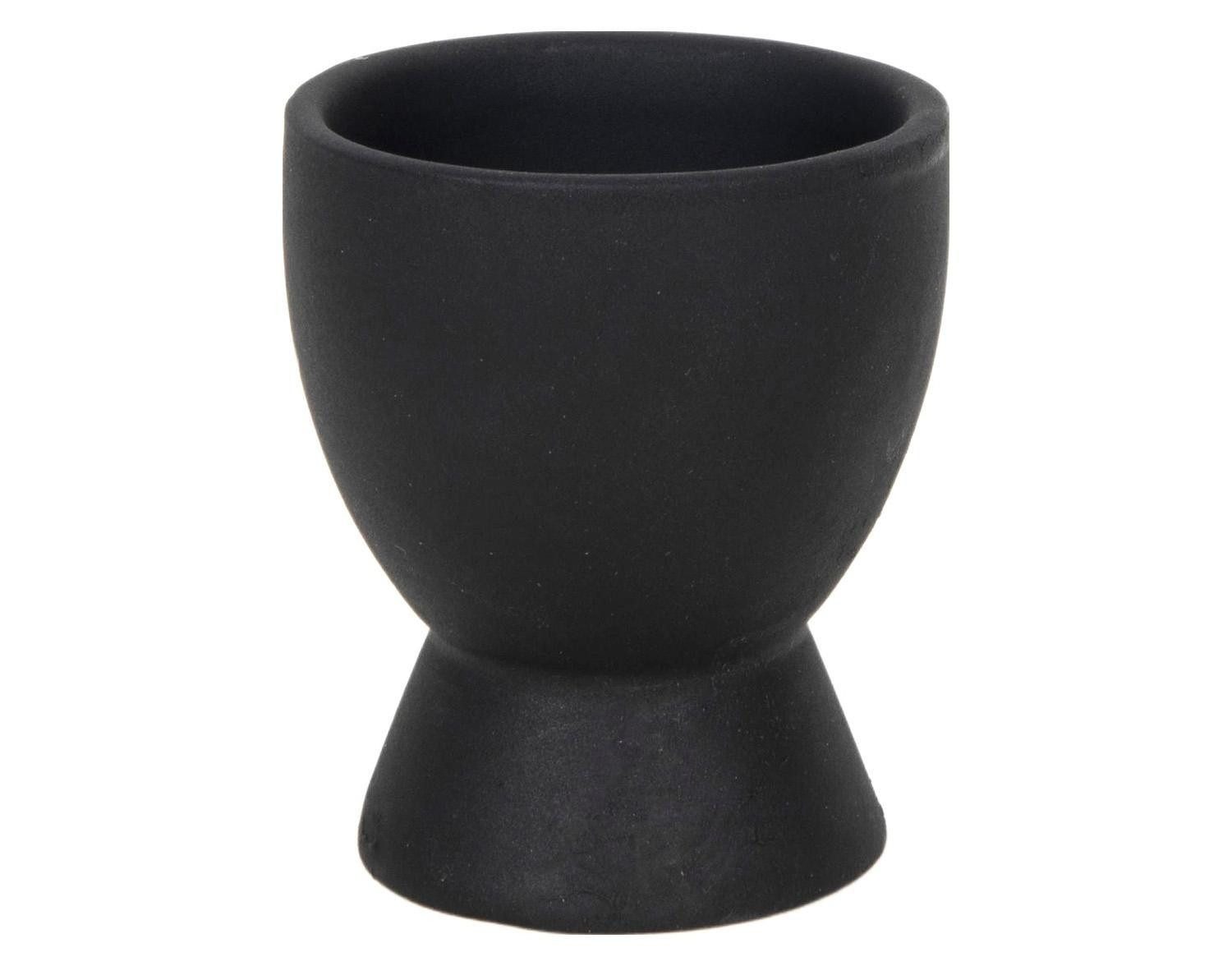 HIT Trading Eierbecher BRUNCH, Ø 6 cm, H 8 cm, Schwarz matt, (1-tlg), Steingut