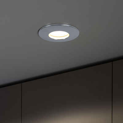 etc-shop LED Einbaustrahler, LED-Leuchtmittel fest verbaut, Warmweiß, LED Einbau Leuchte Decken Spot Strahler rund Chrom Lampe
