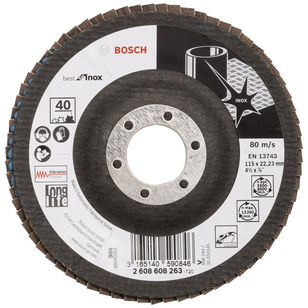 Bosch Professional Schleifscheibe Bosch Accessories 2608608263 X581 Fächerschleifscheibe Durchmesser 115