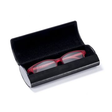 FEFI Brillenetui Klassisches Hardcase Brillenetui im Leder- oder Seiden Look, Set aus 1 Etui + hochwertigem Mikrofasertuch
