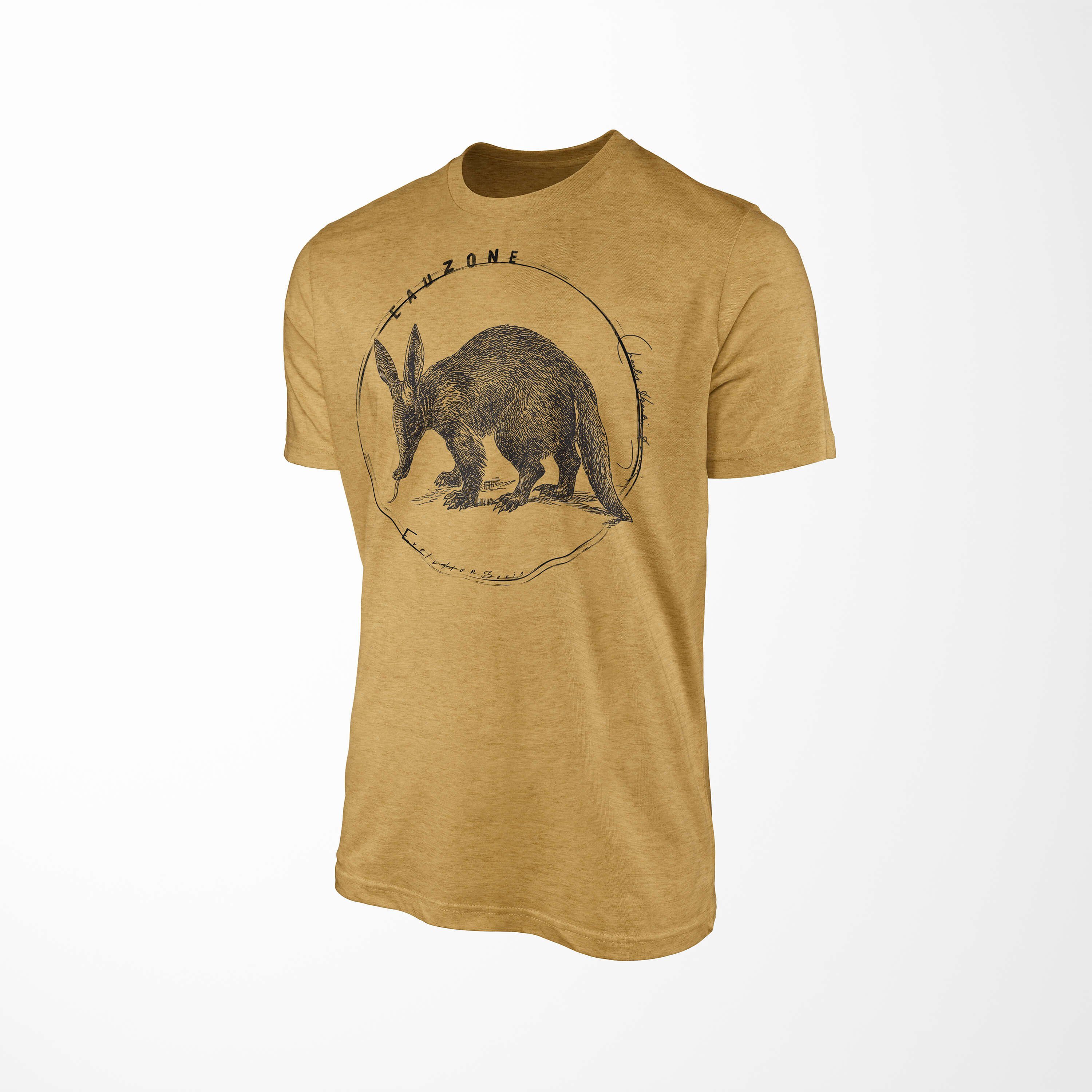 Gold T-Shirt Art Evolution Sinus Antique Herren T-Shirt Erdferkel
