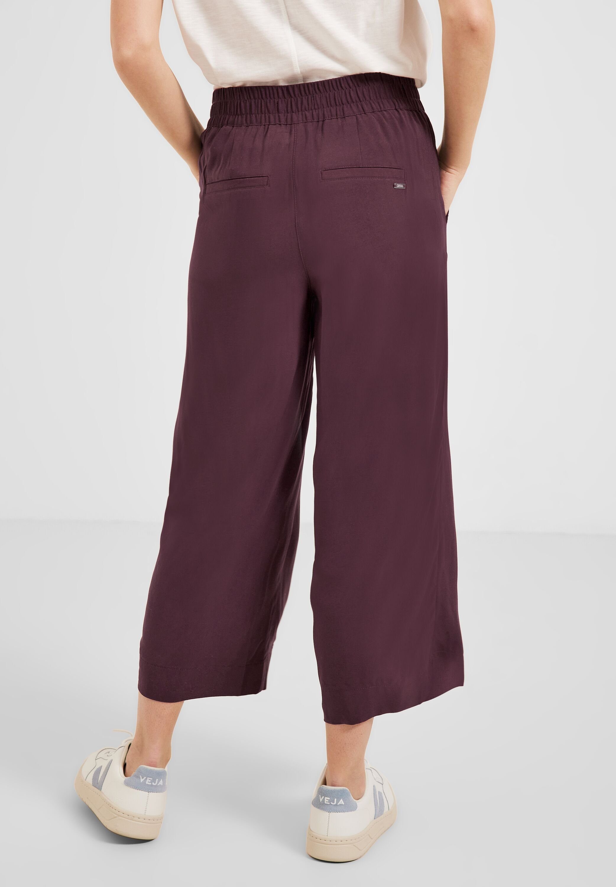 Cecil 3/4-Hose Cecil Loose Fit (1-tlg) Einschubtaschen in Wineberry Red Hose