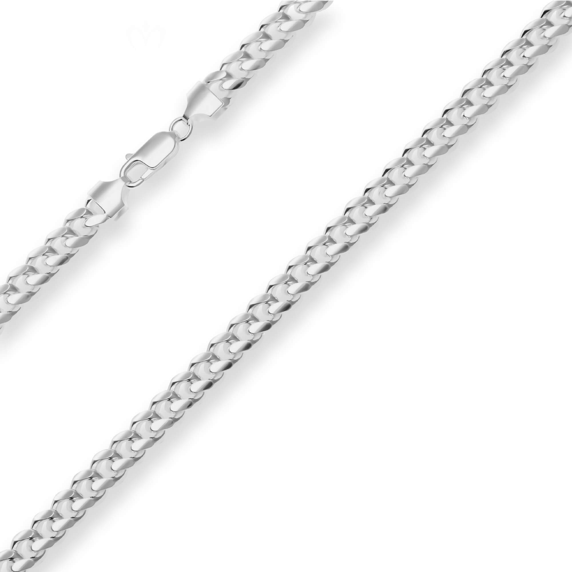 Schmuck Krone Panzerkette 6,9mm Panzerkette oval aus 925 Silber 50cm, Silber 925